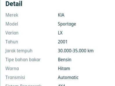Kia Sportage LX 2001 SUV dijual-1